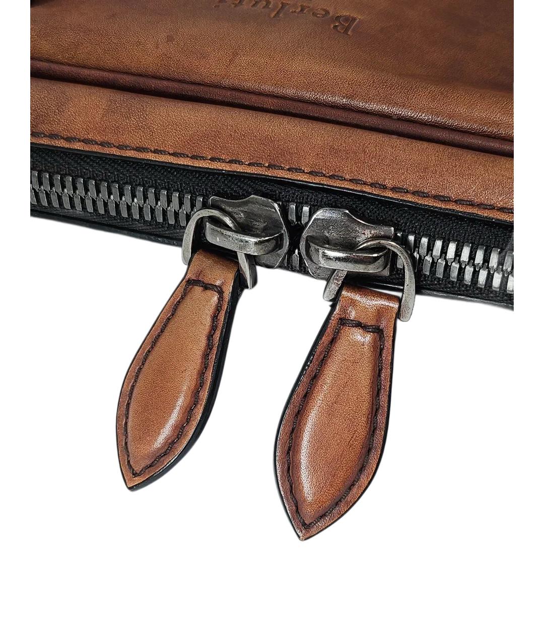 BERLUTI Коричневый кожаный портфель, фото 7