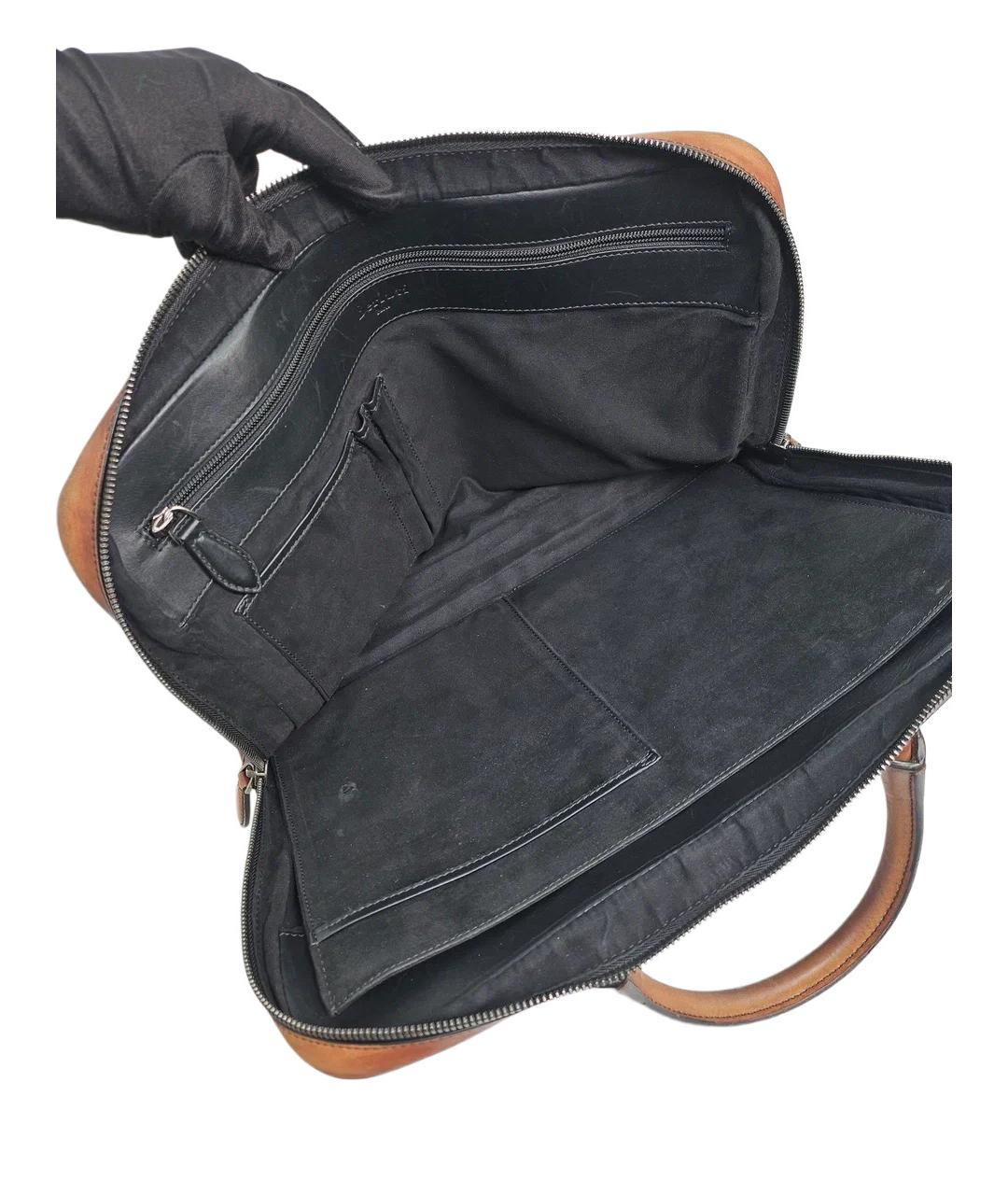 BERLUTI Коричневый кожаный портфель, фото 4