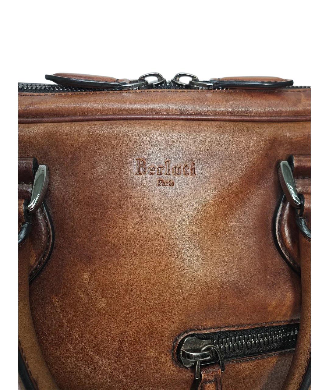 BERLUTI Коричневый кожаный портфель, фото 5