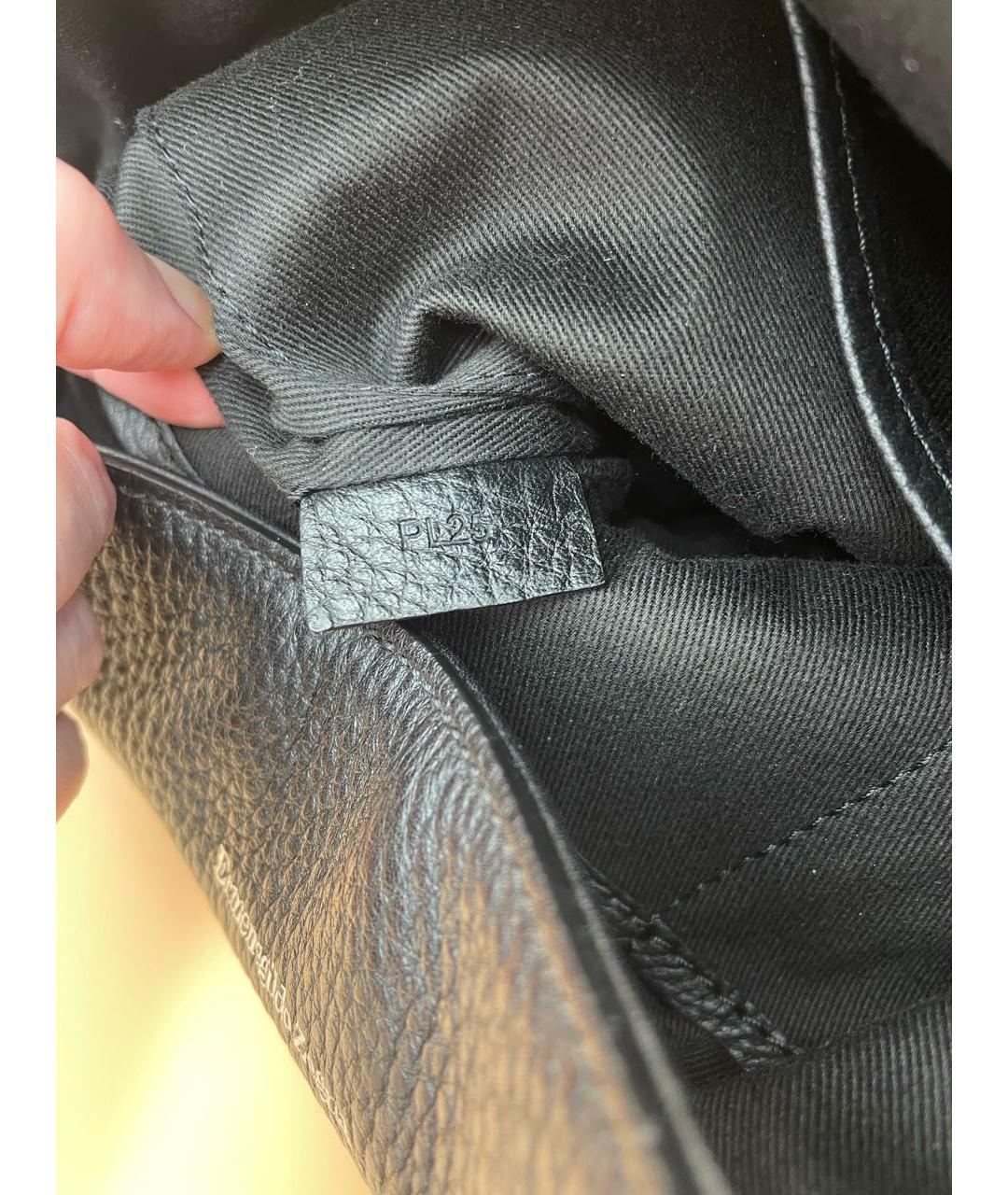 ERMENEGILDO ZEGNA XXX Черная кожаная сумка на плечо, фото 6