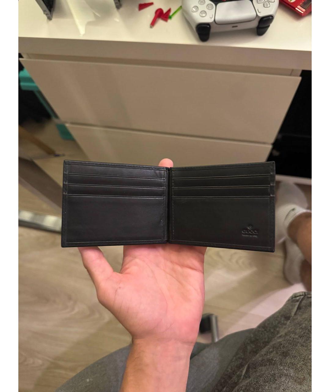 GUCCI Черный кожаный кошелек, фото 2