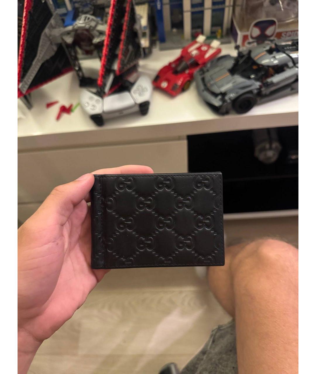 GUCCI Черный кожаный кошелек, фото 3