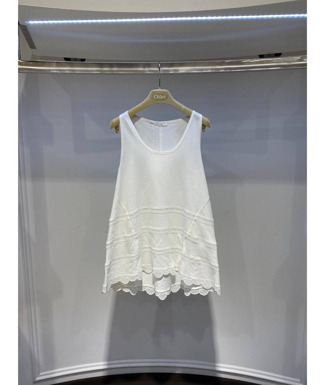 CHLOE Белая хлопковая майка, фото 4