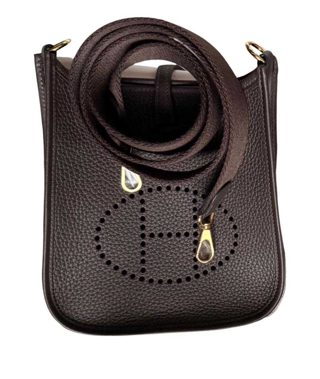 HERMES Коричневая кожаная сумка через плечо, фото 1