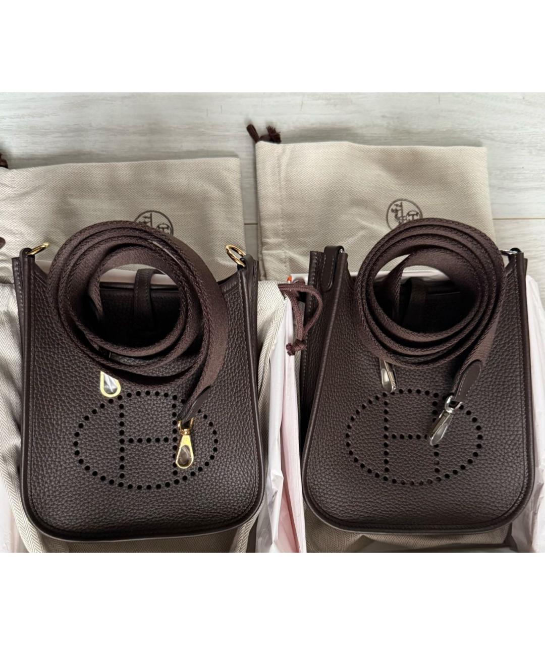 HERMES Коричневая кожаная сумка через плечо, фото 3