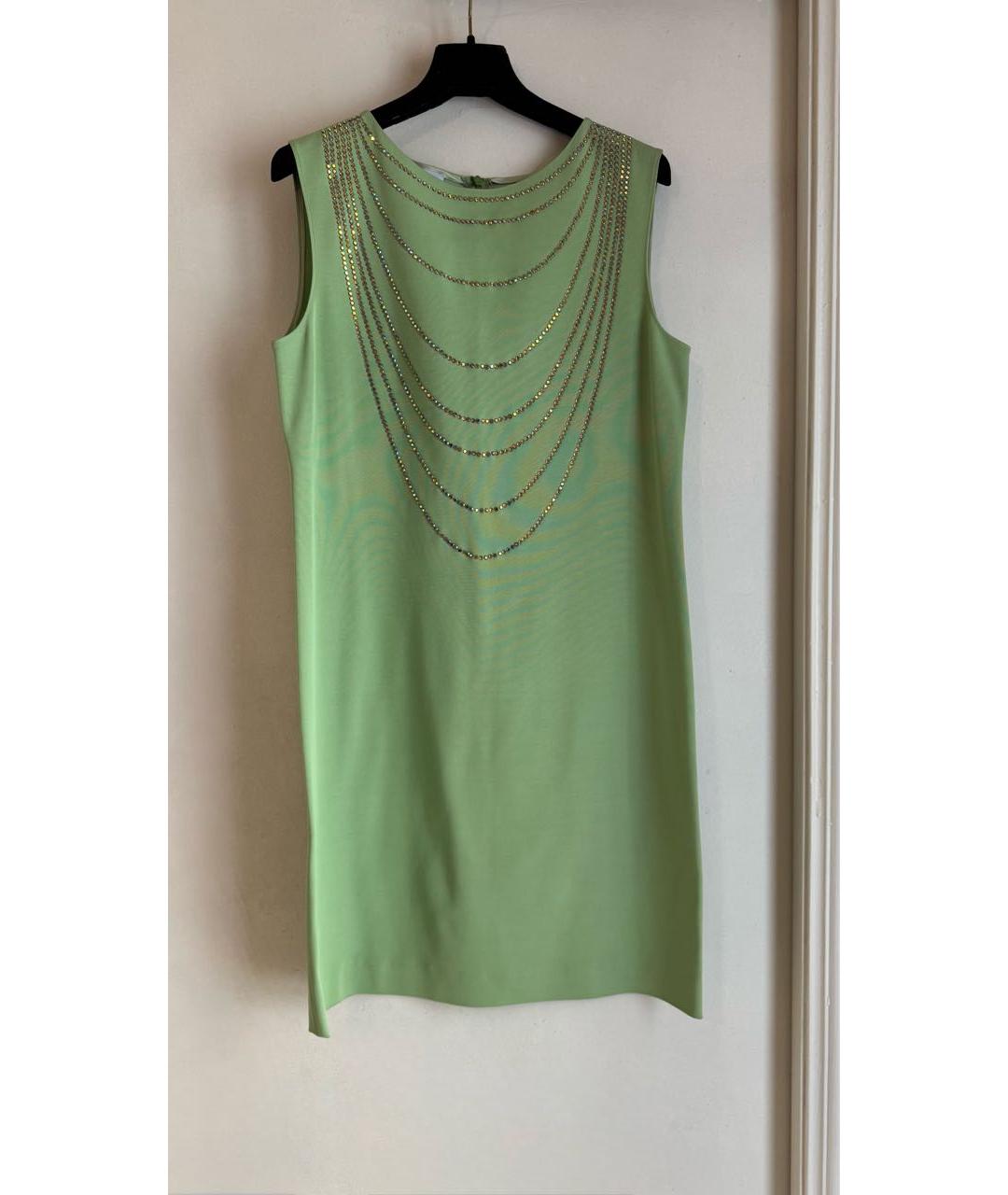 MOSCHINO Зеленые ацетатное коктейльное платье, фото 6