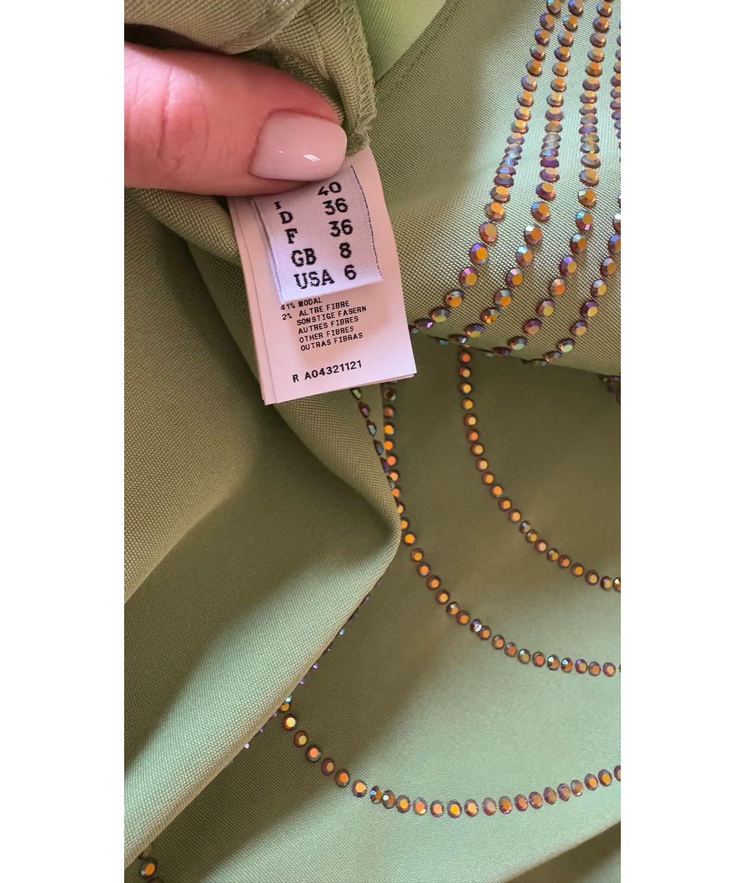 MOSCHINO Зеленые ацетатное коктейльное платье, фото 8