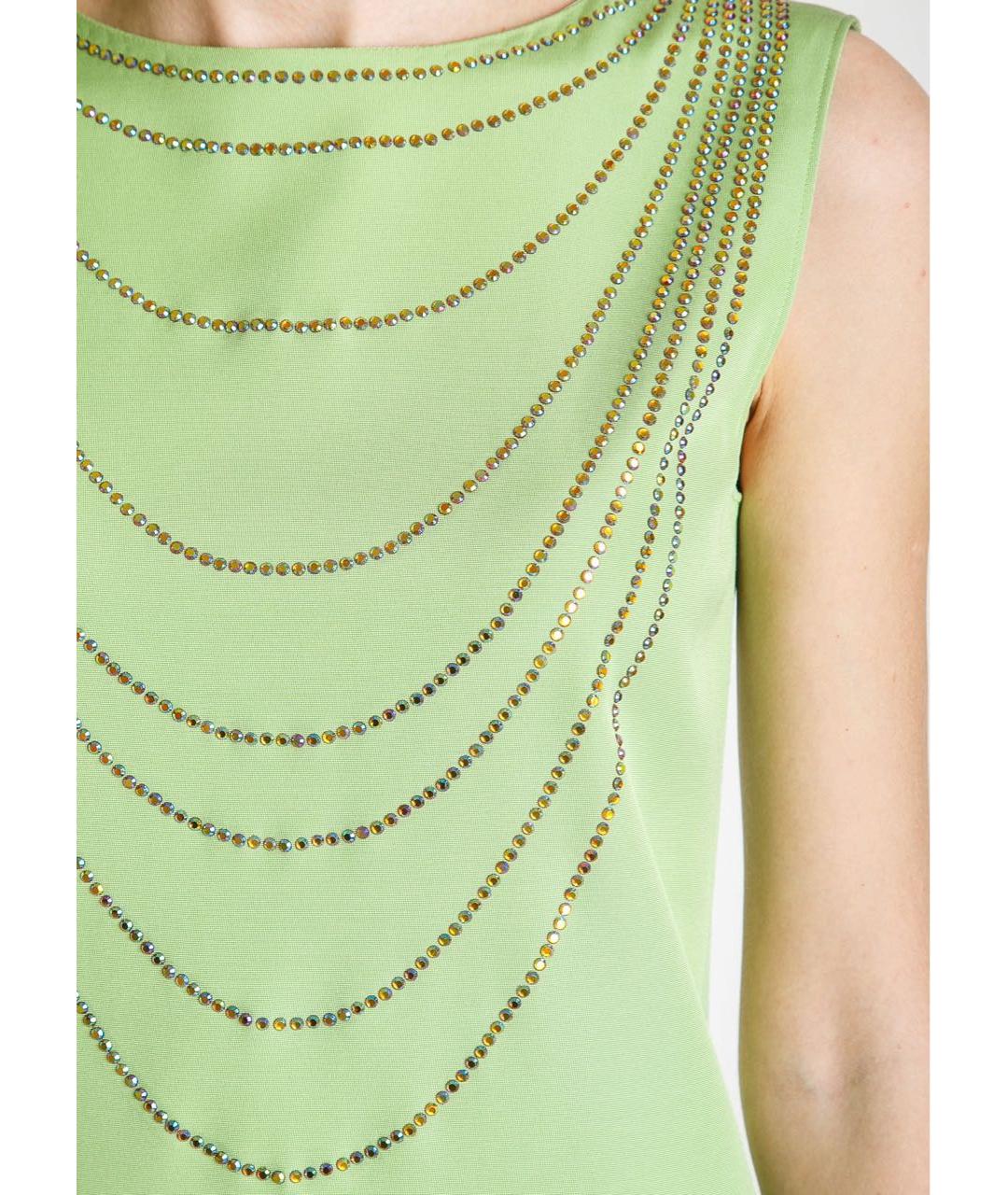 MOSCHINO Зеленые ацетатное коктейльное платье, фото 5