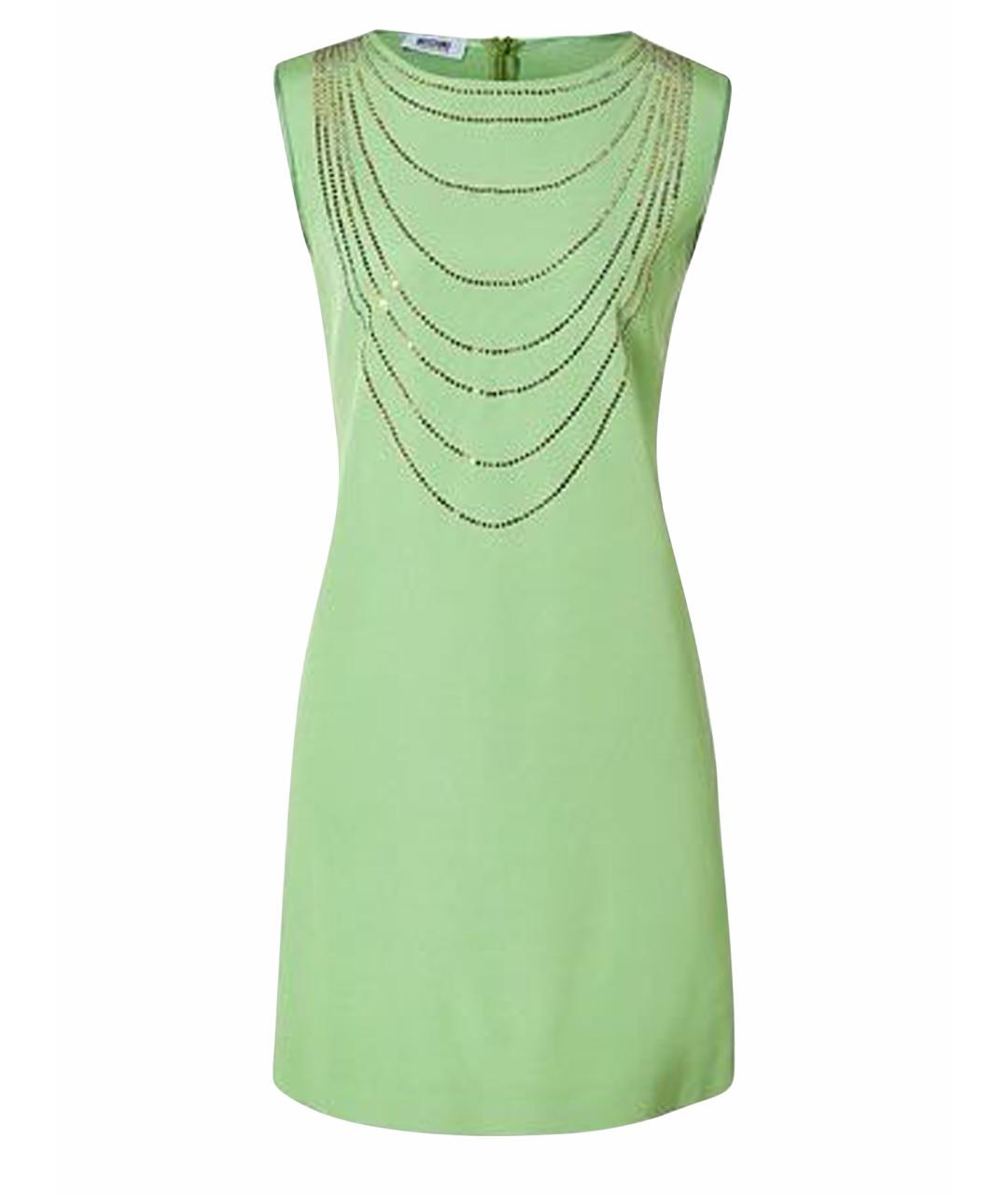 MOSCHINO Зеленые ацетатное коктейльное платье, фото 1