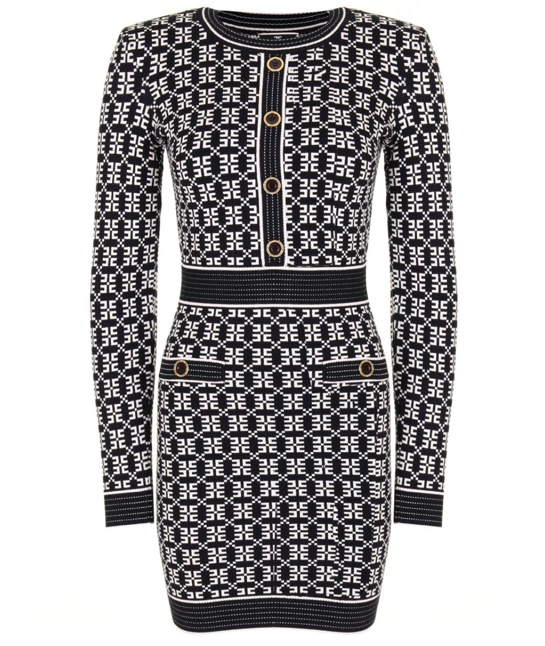 ELISABETTA FRANCHI Черное вискозное коктейльное платье, фото 1