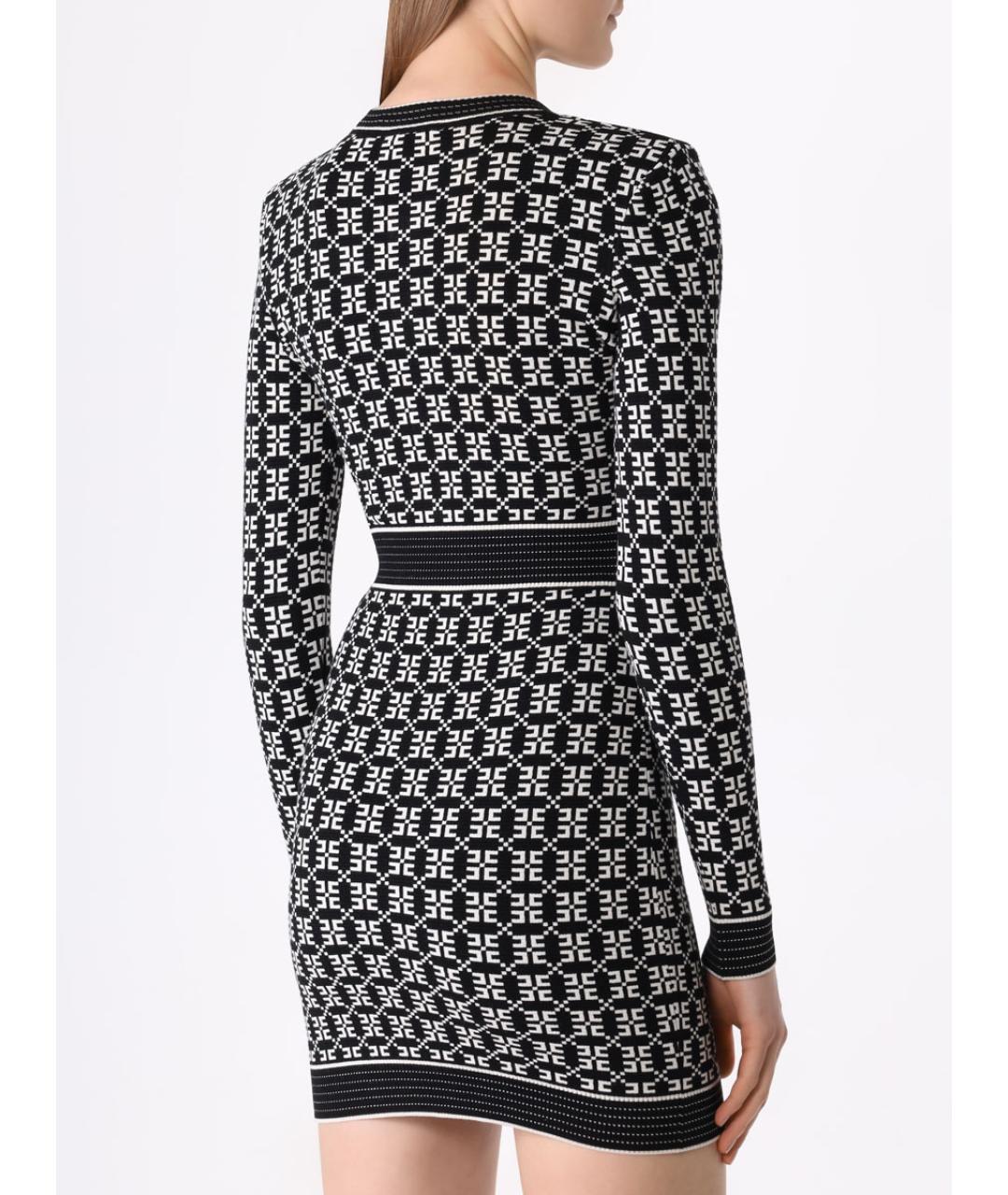 ELISABETTA FRANCHI Черное вискозное коктейльное платье, фото 2