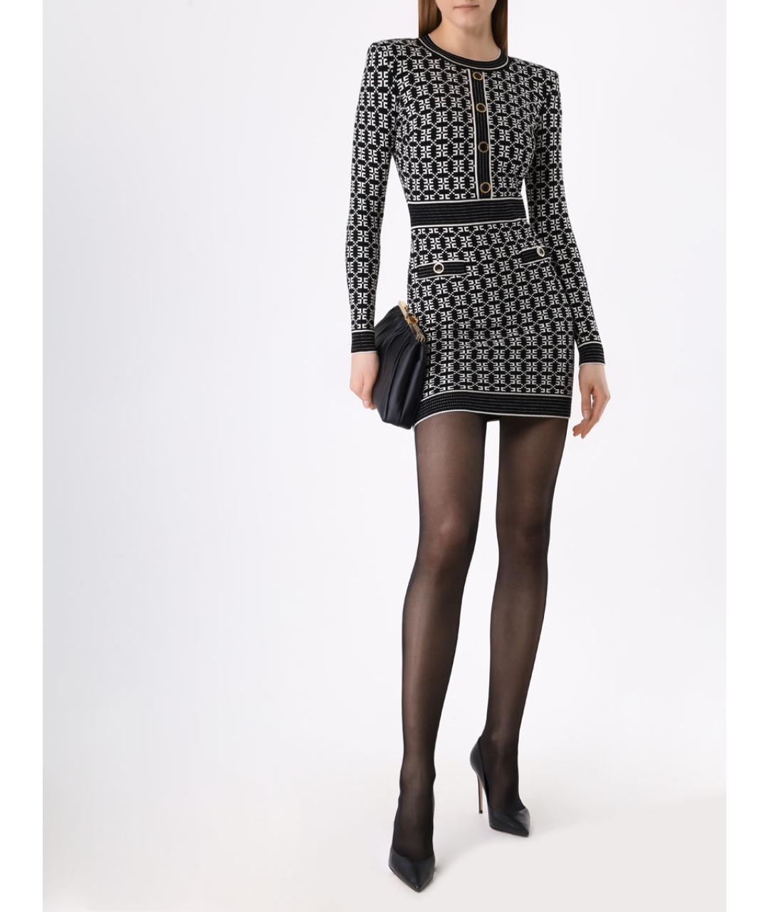 ELISABETTA FRANCHI Черное вискозное коктейльное платье, фото 5