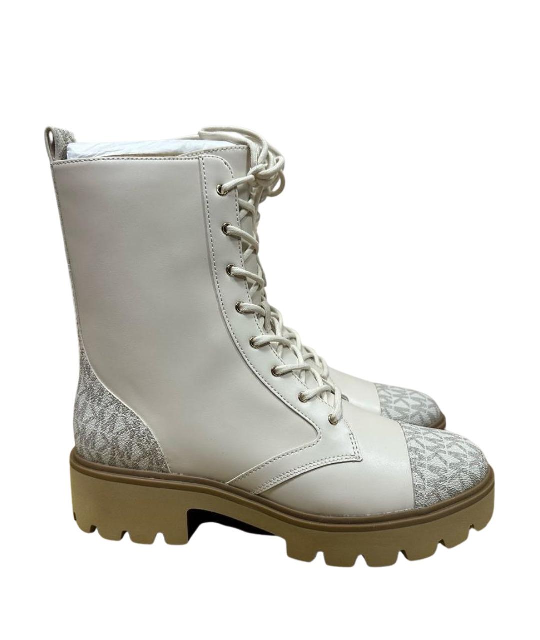 MICHAEL KORS Белые кожаные ботинки, фото 1