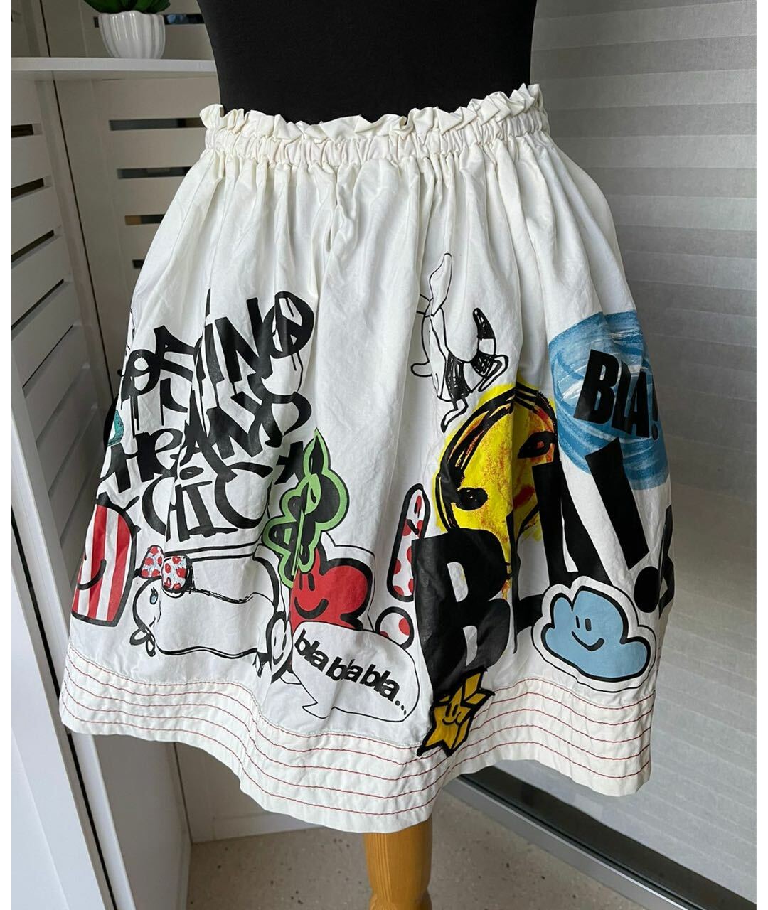 MOSCHINO Белая хлопковая юбка миди, фото 2