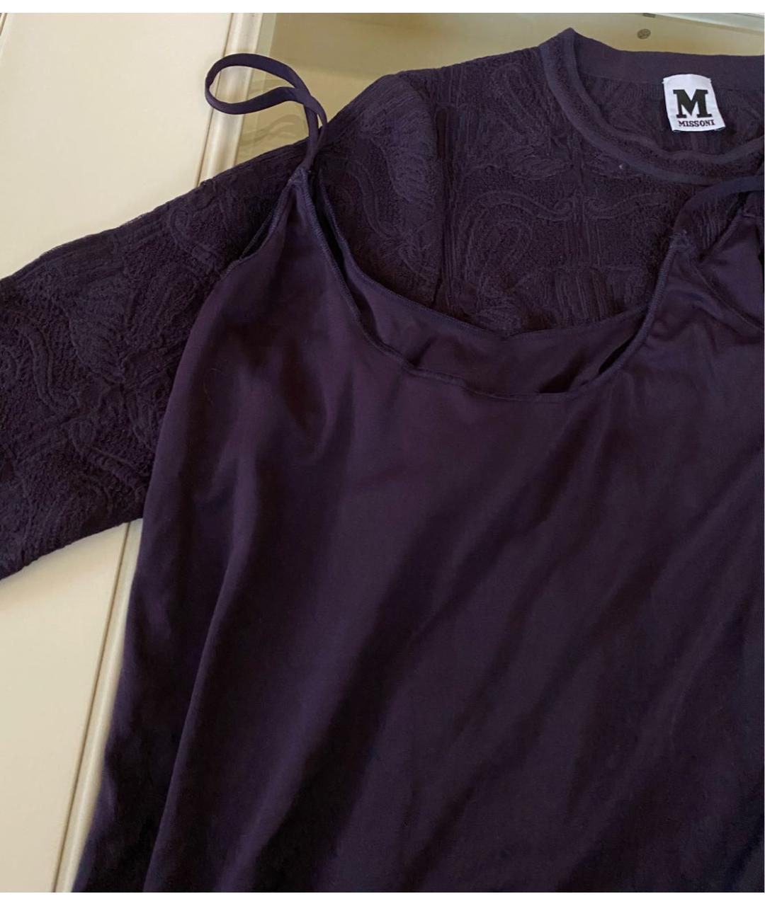 M MISSONI Фиолетовое вискозное повседневное платье, фото 4