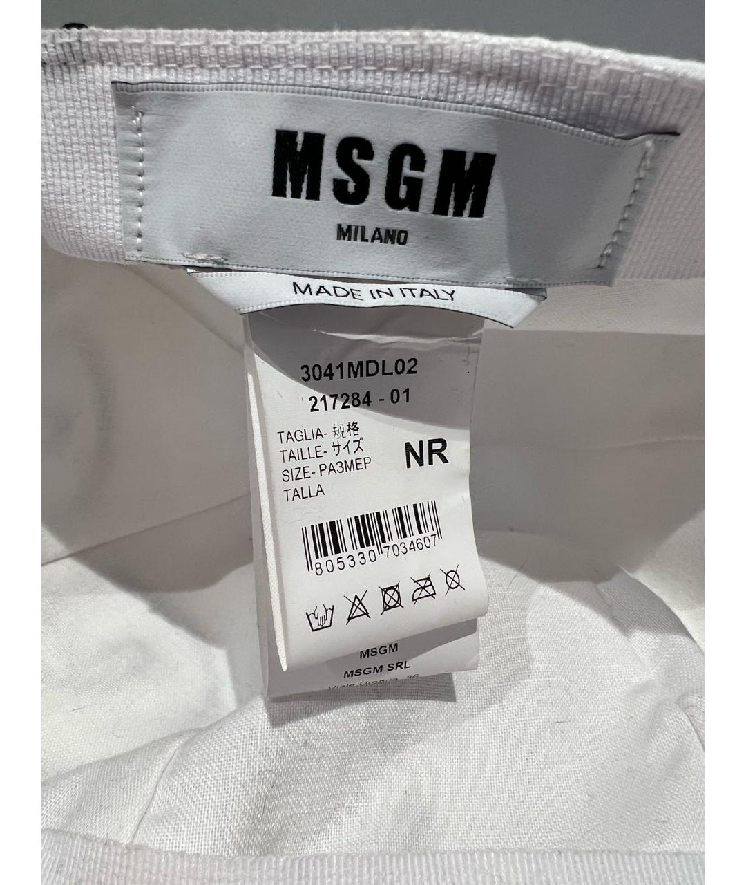 MSGM Белая хлопковая кепка, фото 5