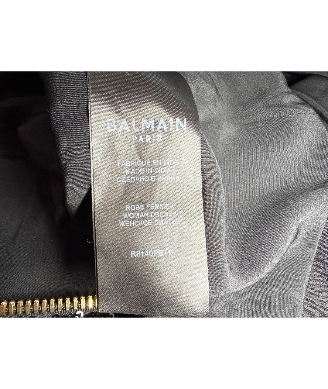 BALMAIN Черное полиамидовое вечернее платье, фото 6