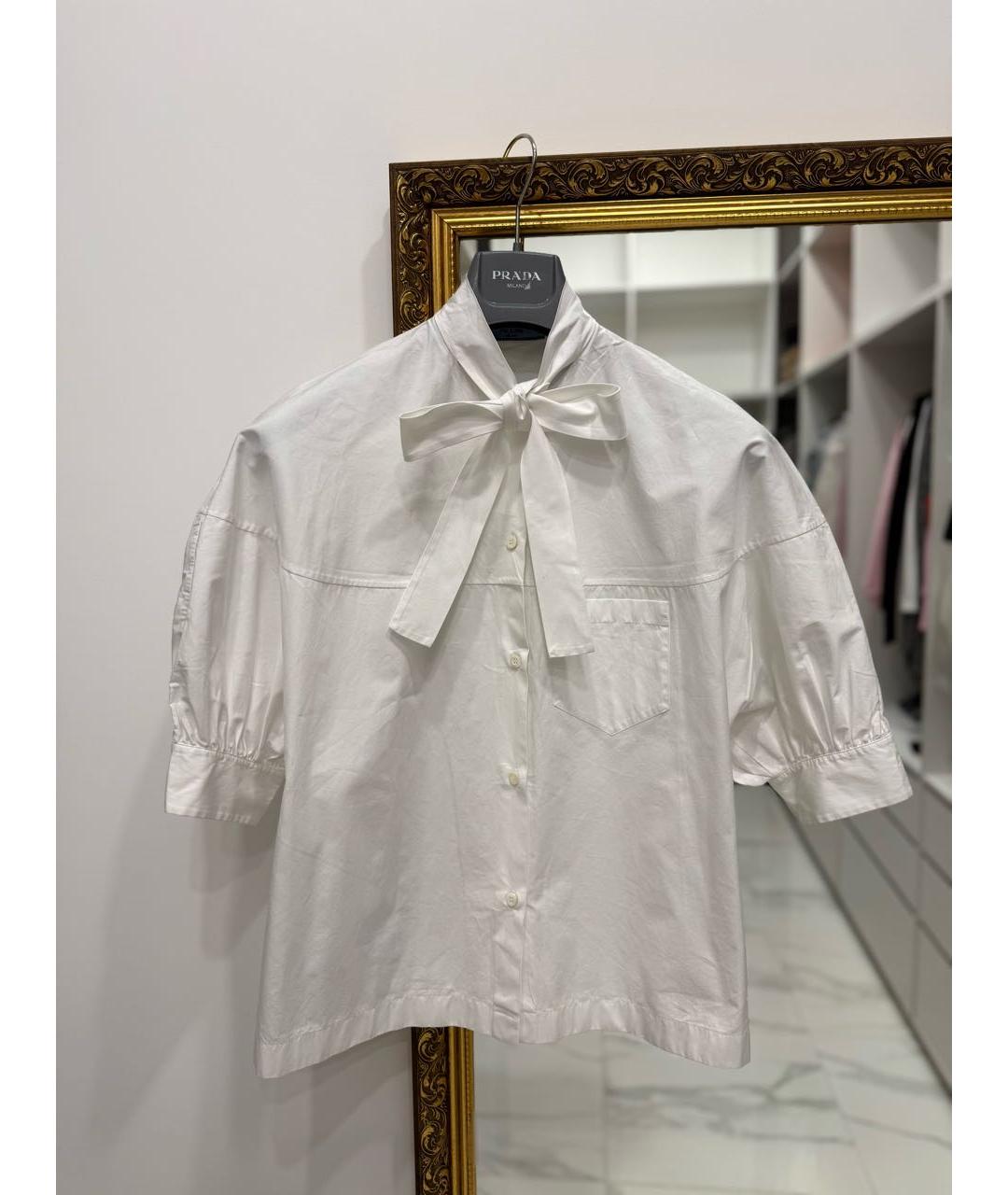 PRADA Белая хлопковая рубашка, фото 8