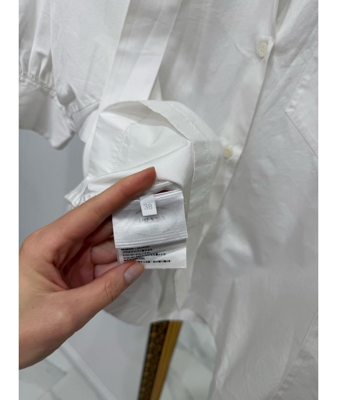 PRADA Белая хлопковая рубашка, фото 5