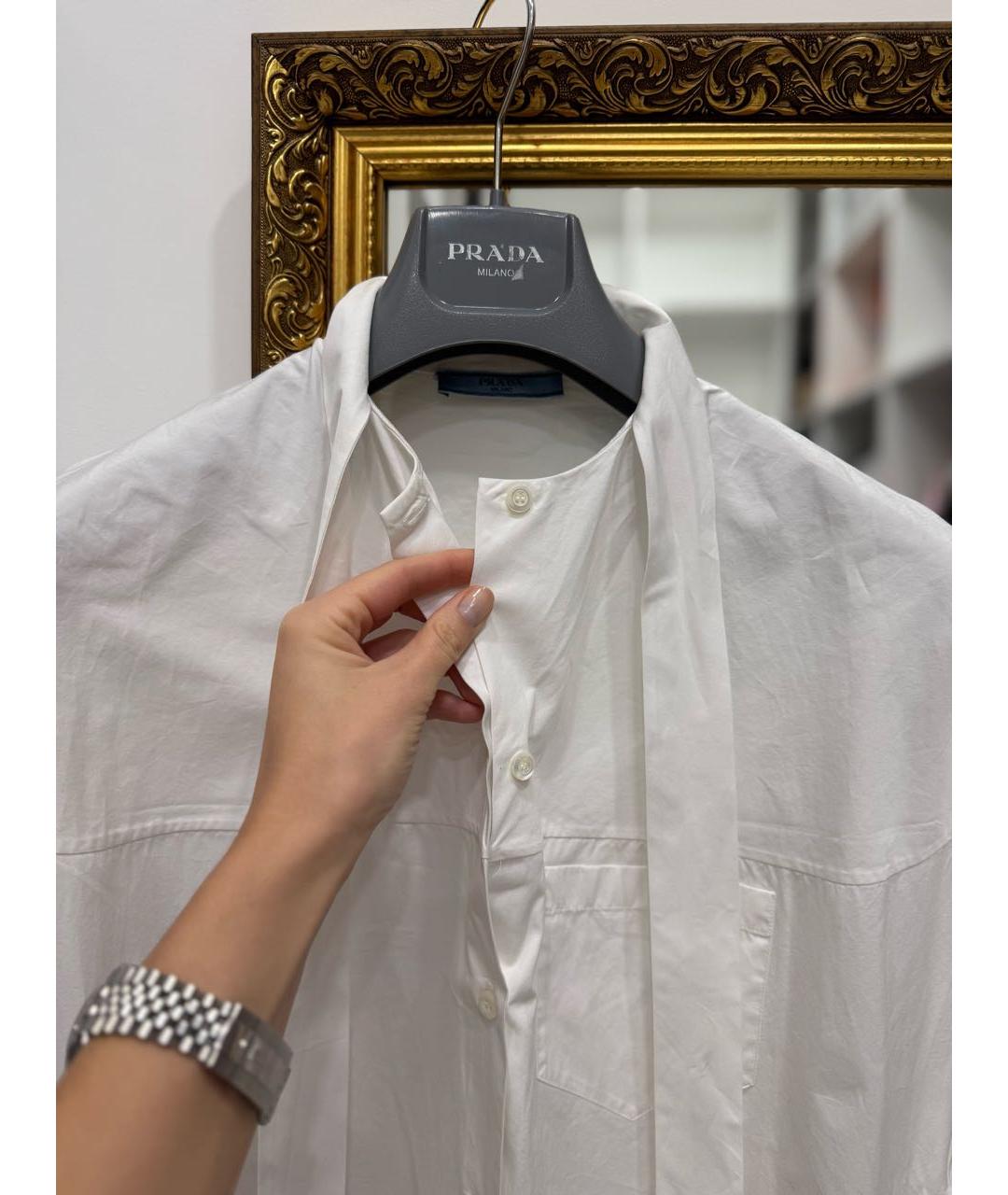 PRADA Белая хлопковая рубашка, фото 4