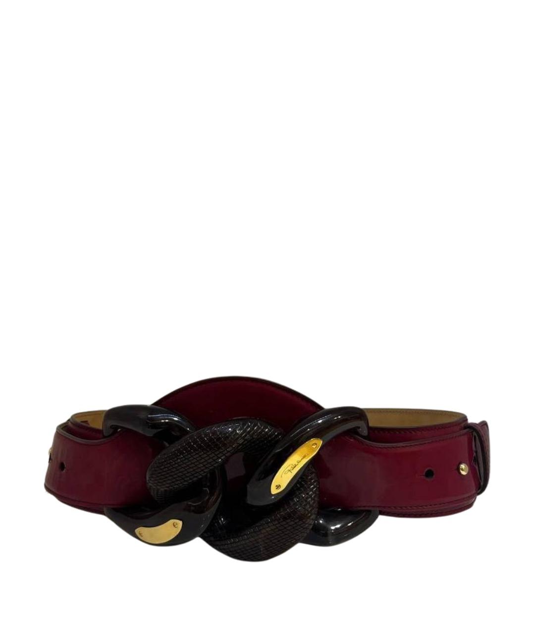 ROBERTO CAVALLI Бордовый кожаный ремень, фото 1