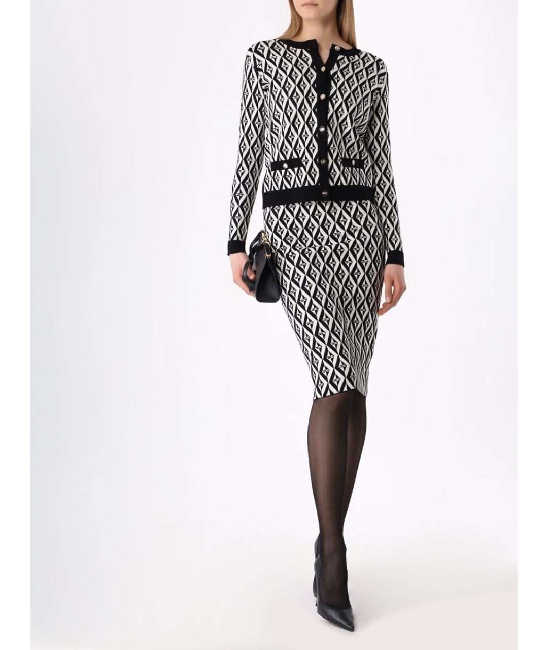 ELISABETTA FRANCHI Черная вискозная юбка миди, фото 5