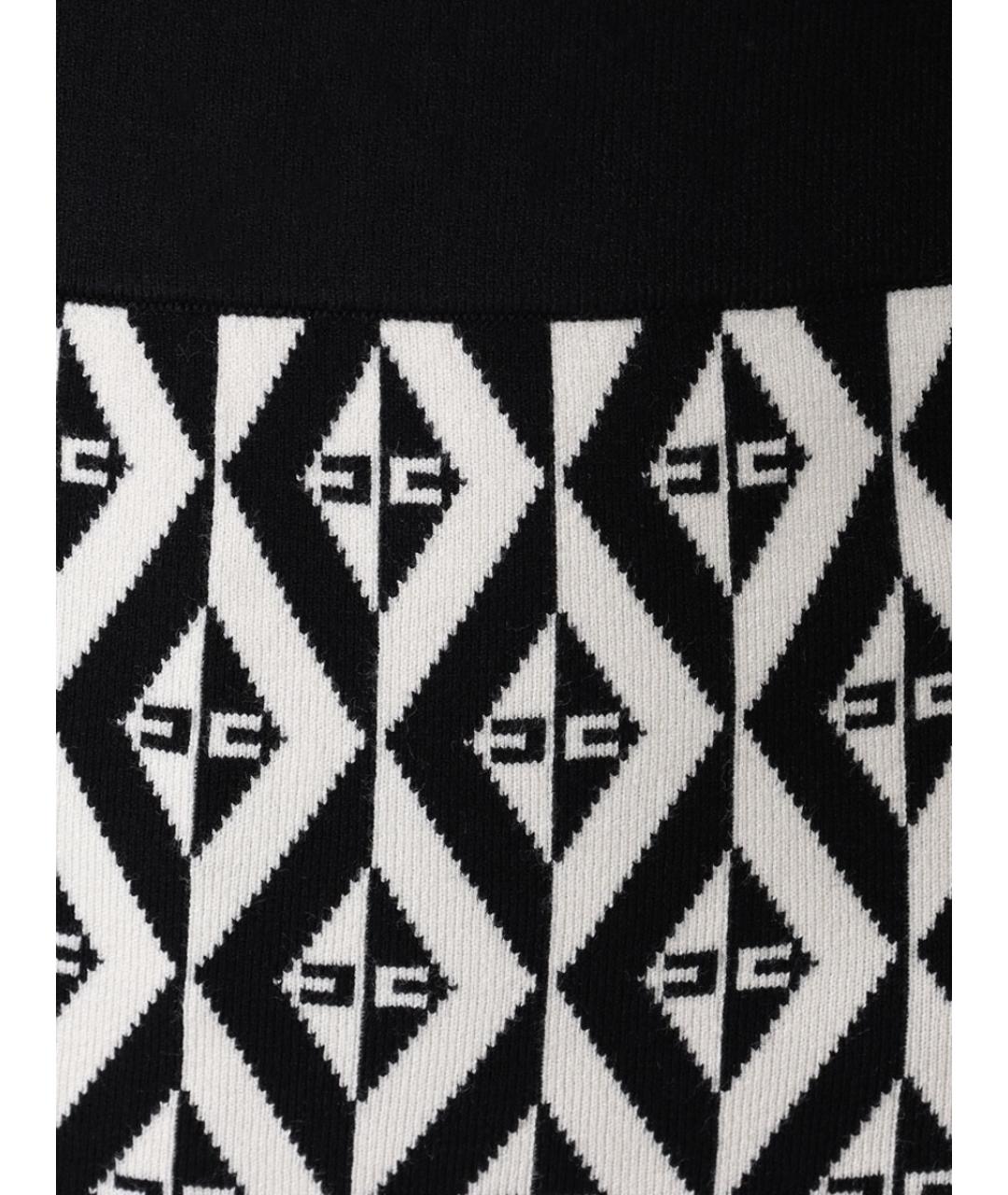 ELISABETTA FRANCHI Черная вискозная юбка миди, фото 4