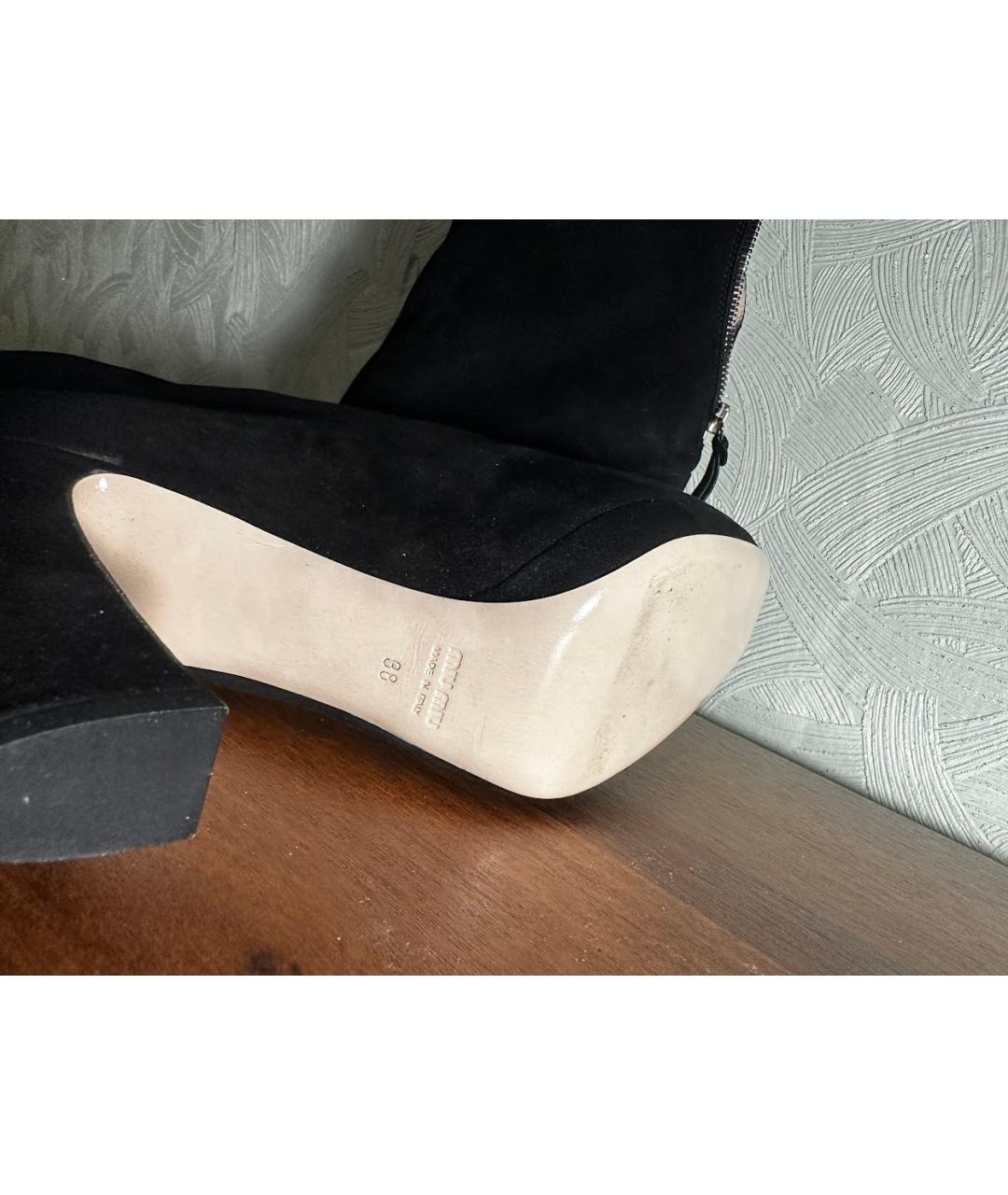 MIU MIU Черные замшевые ботильоны, фото 5