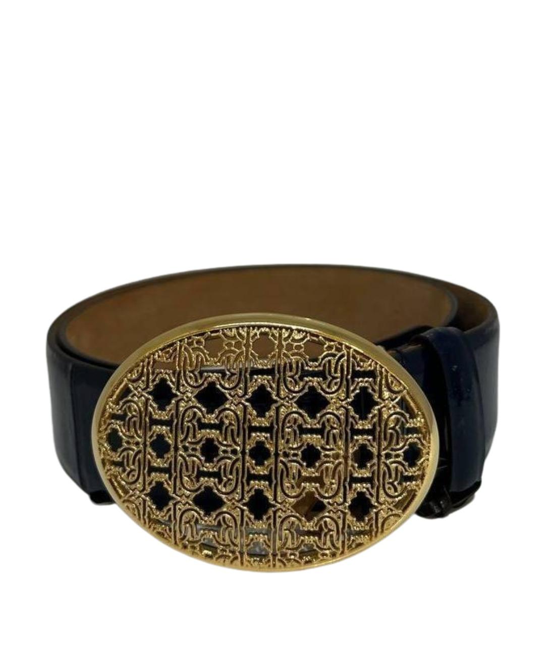 ROBERTO CAVALLI Черный кожаный ремень, фото 1