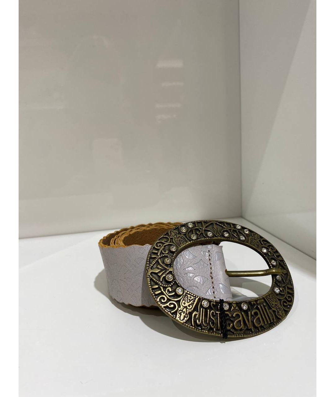 JUST CAVALLI Серый кожаный ремень, фото 2
