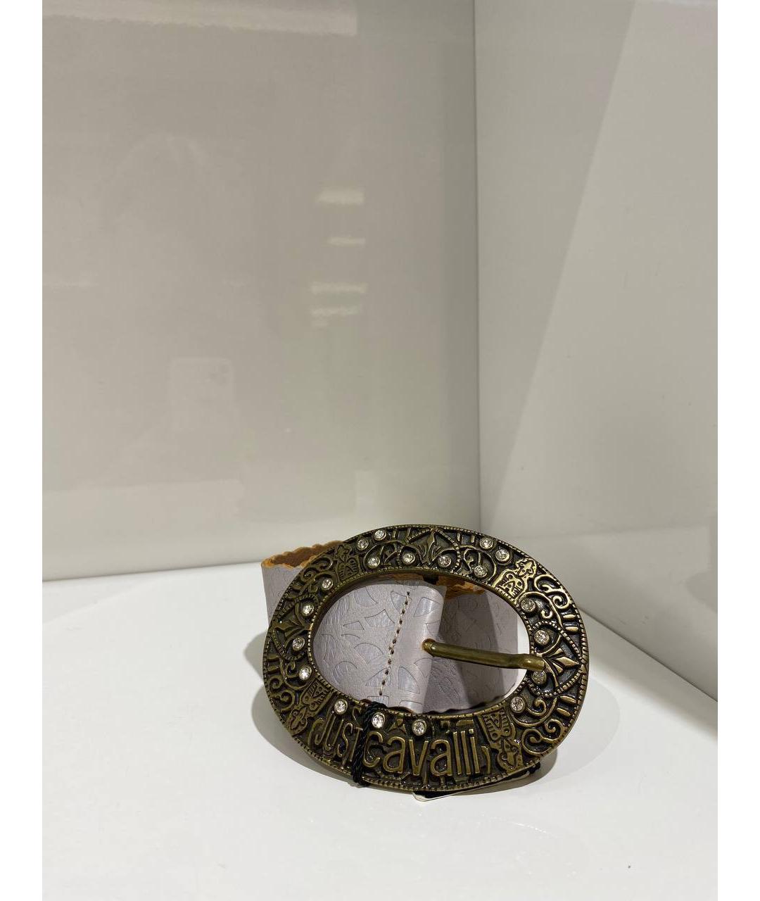 JUST CAVALLI Серый кожаный ремень, фото 4