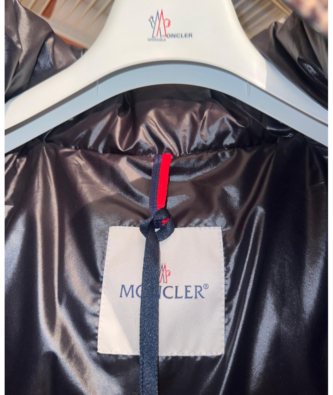 MONCLER Коричневый полиэстеровый пуховик, фото 5