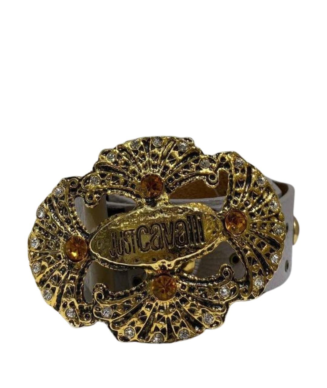 JUST CAVALLI Серый кожаный ремень, фото 1