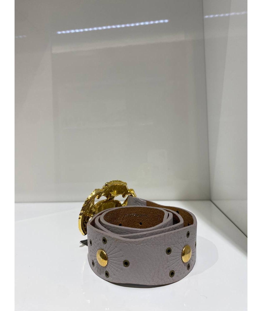 JUST CAVALLI Серый кожаный ремень, фото 3