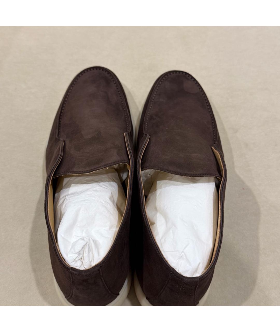 LORO PIANA Коричневые замшевые высокие ботинки, фото 3