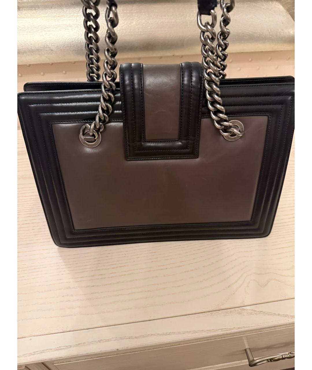 CHANEL Коричневая кожаная сумка через плечо, фото 4