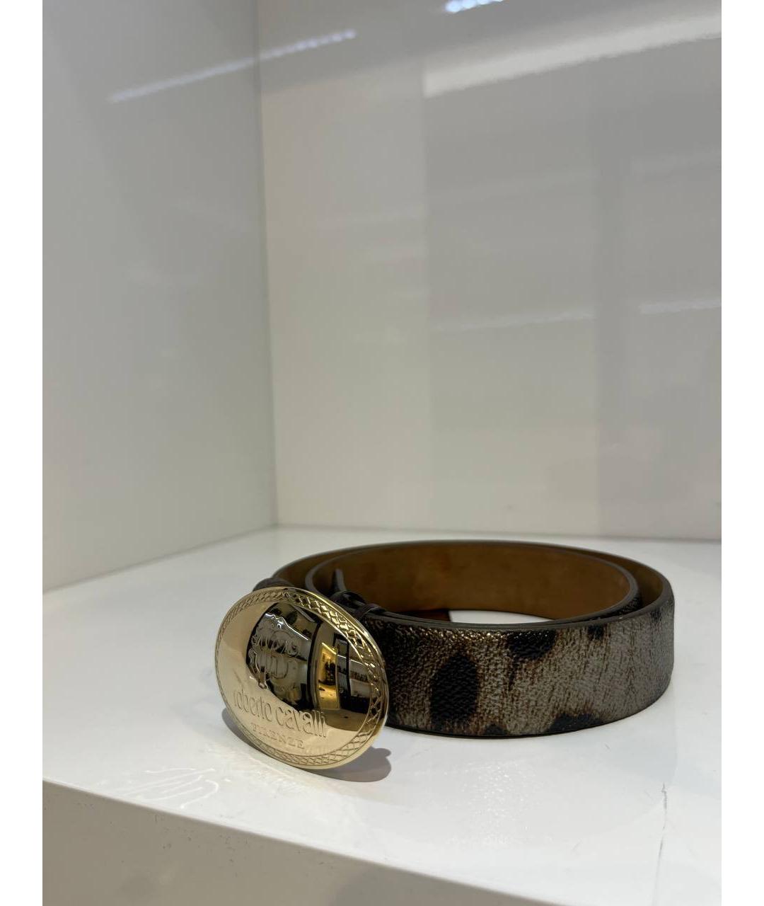 ROBERTO CAVALLI Коричневый кожаный ремень, фото 3