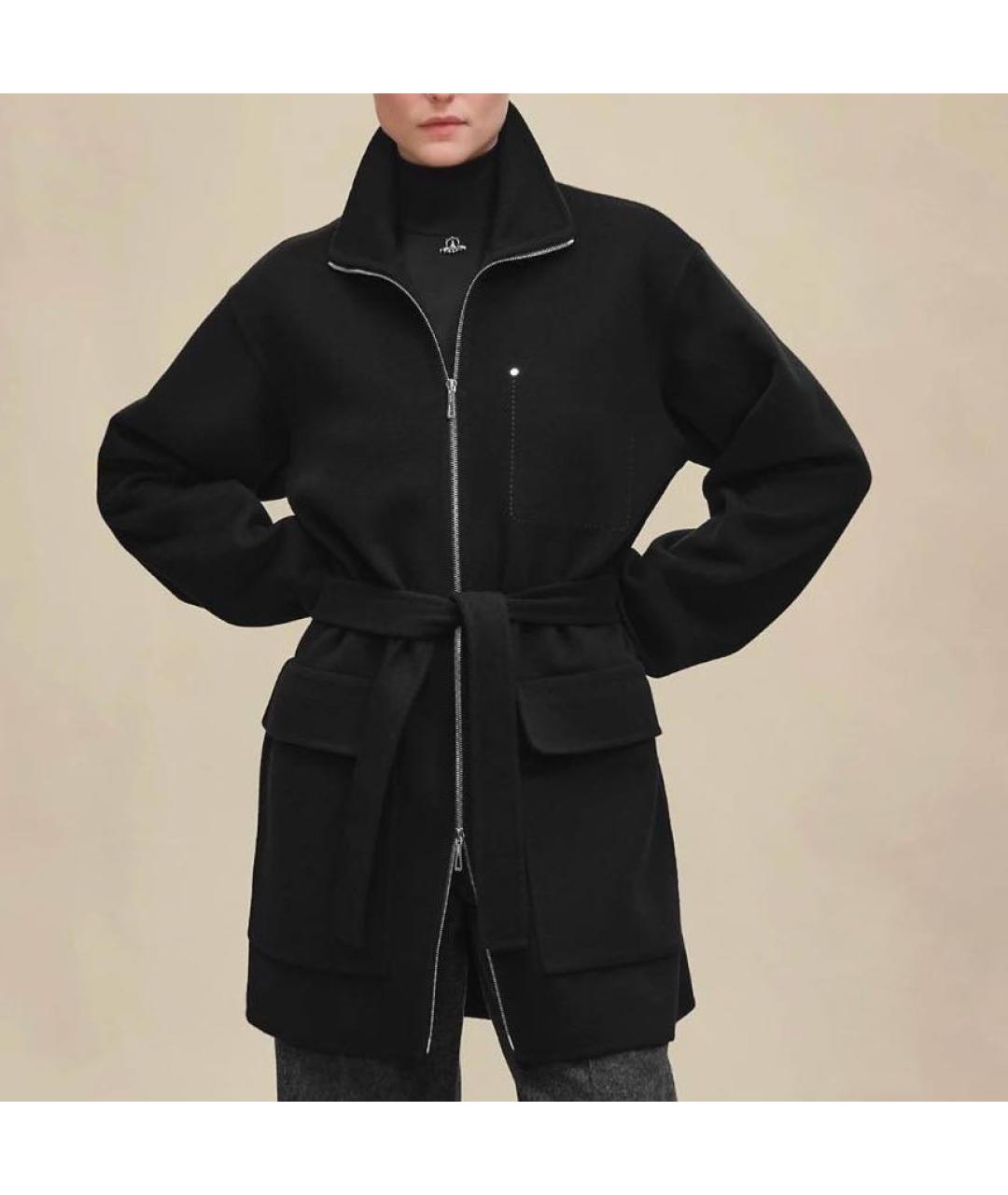 HERMES Черное кашемировое пальто, фото 4