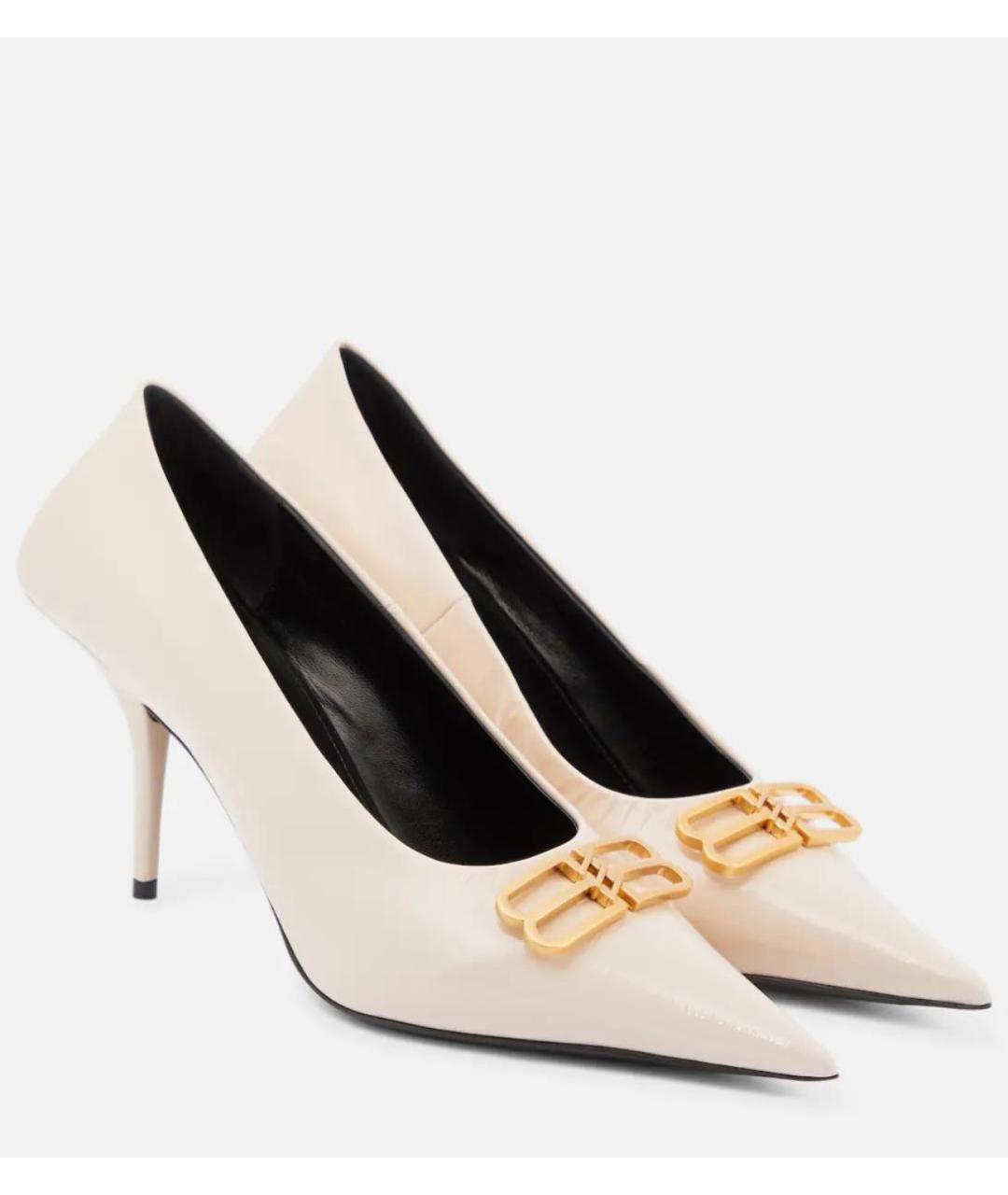 BALENCIAGA Бежевые туфли из лакированной кожи, фото 3