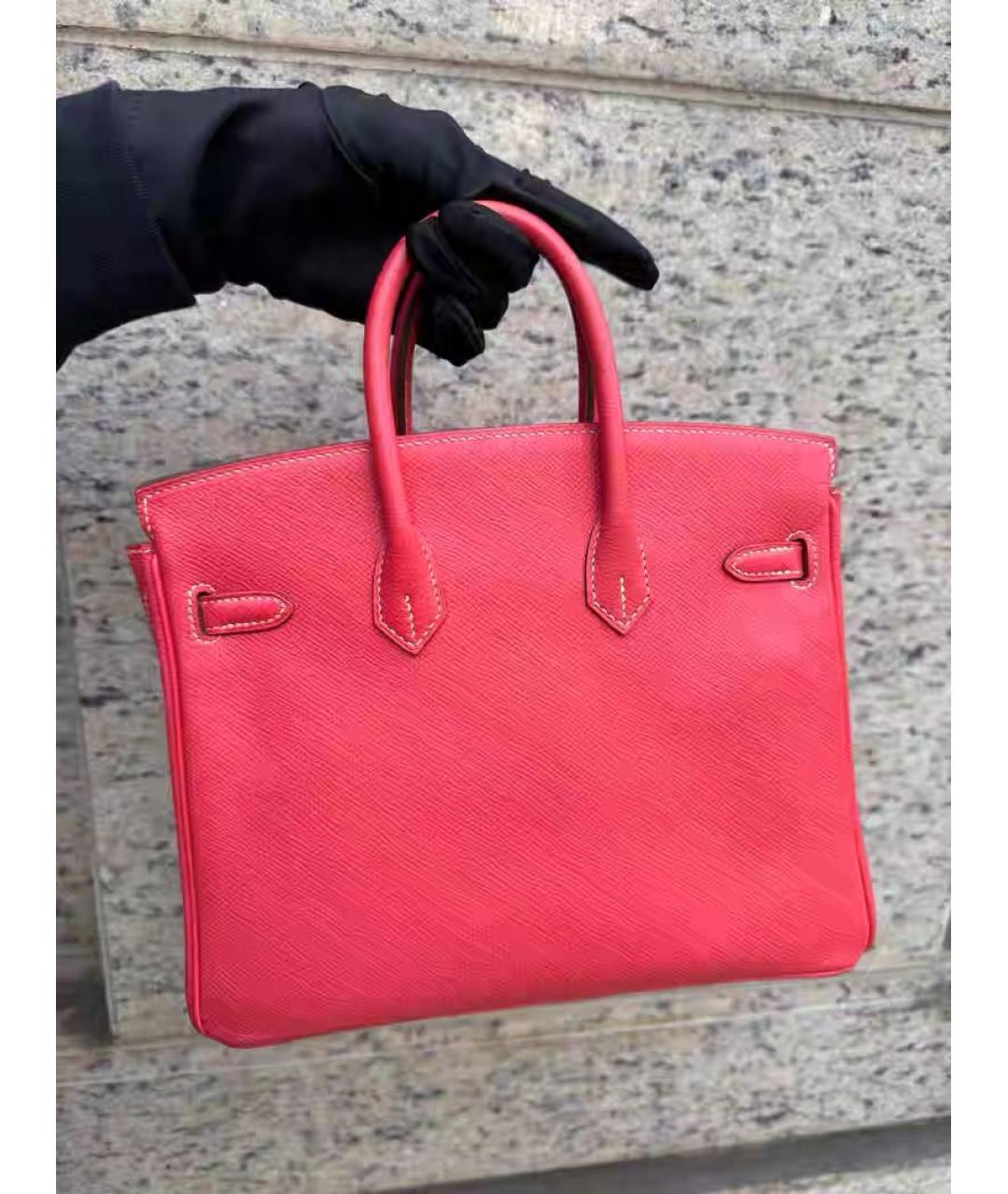 HERMES Розовая кожаная сумка с короткими ручками, фото 2