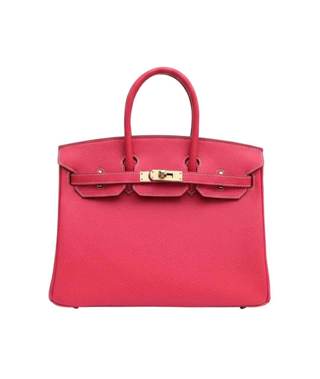 HERMES Розовая кожаная сумка с короткими ручками, фото 1