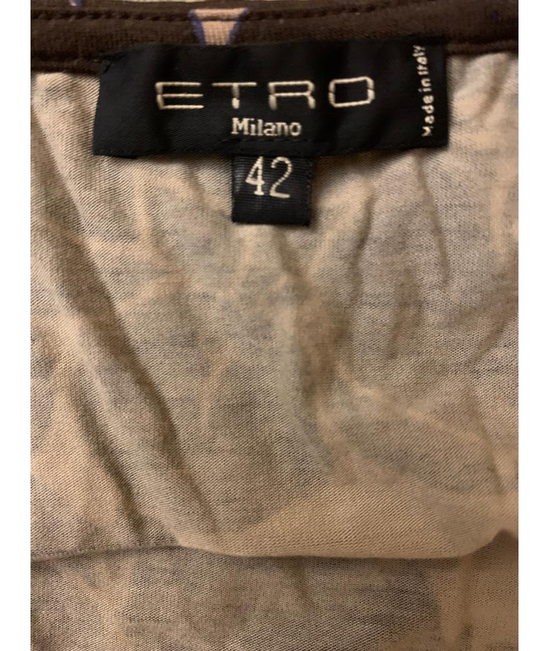 ETRO Коричневое вискозное повседневное платье, фото 3