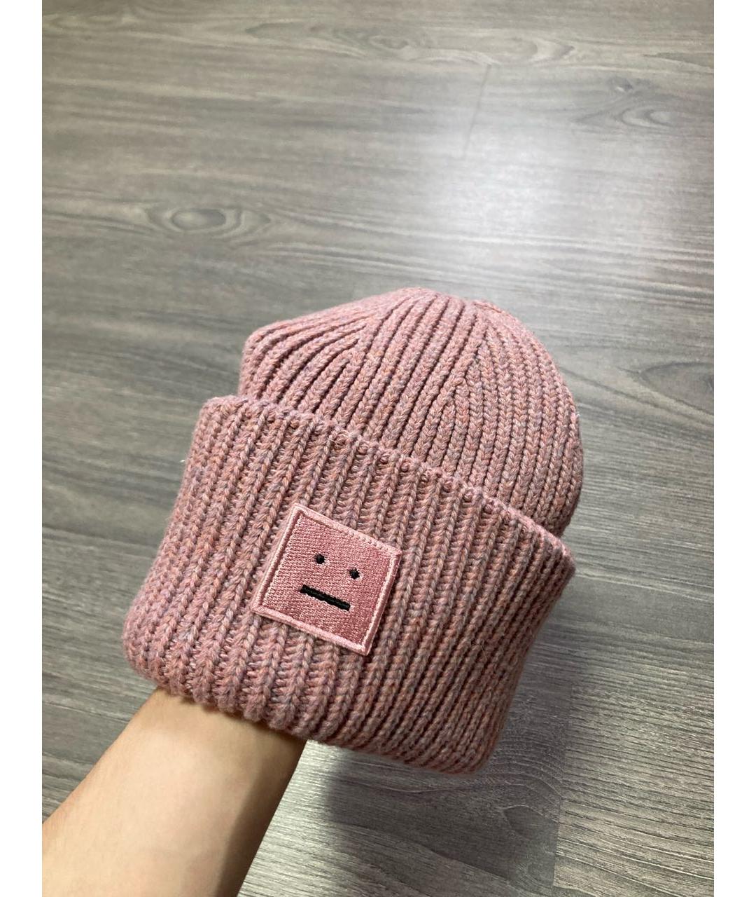 ACNE STUDIOS Розовая шерстяная шапка, фото 2
