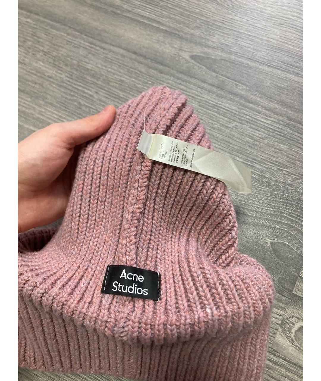 ACNE STUDIOS Розовая шерстяная шапка, фото 4
