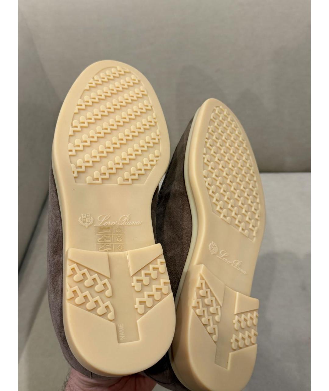 LORO PIANA Бежевые замшевые высокие ботинки, фото 5