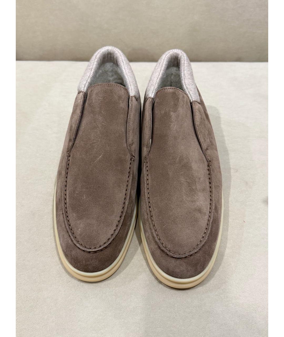 LORO PIANA Бежевые замшевые высокие ботинки, фото 2