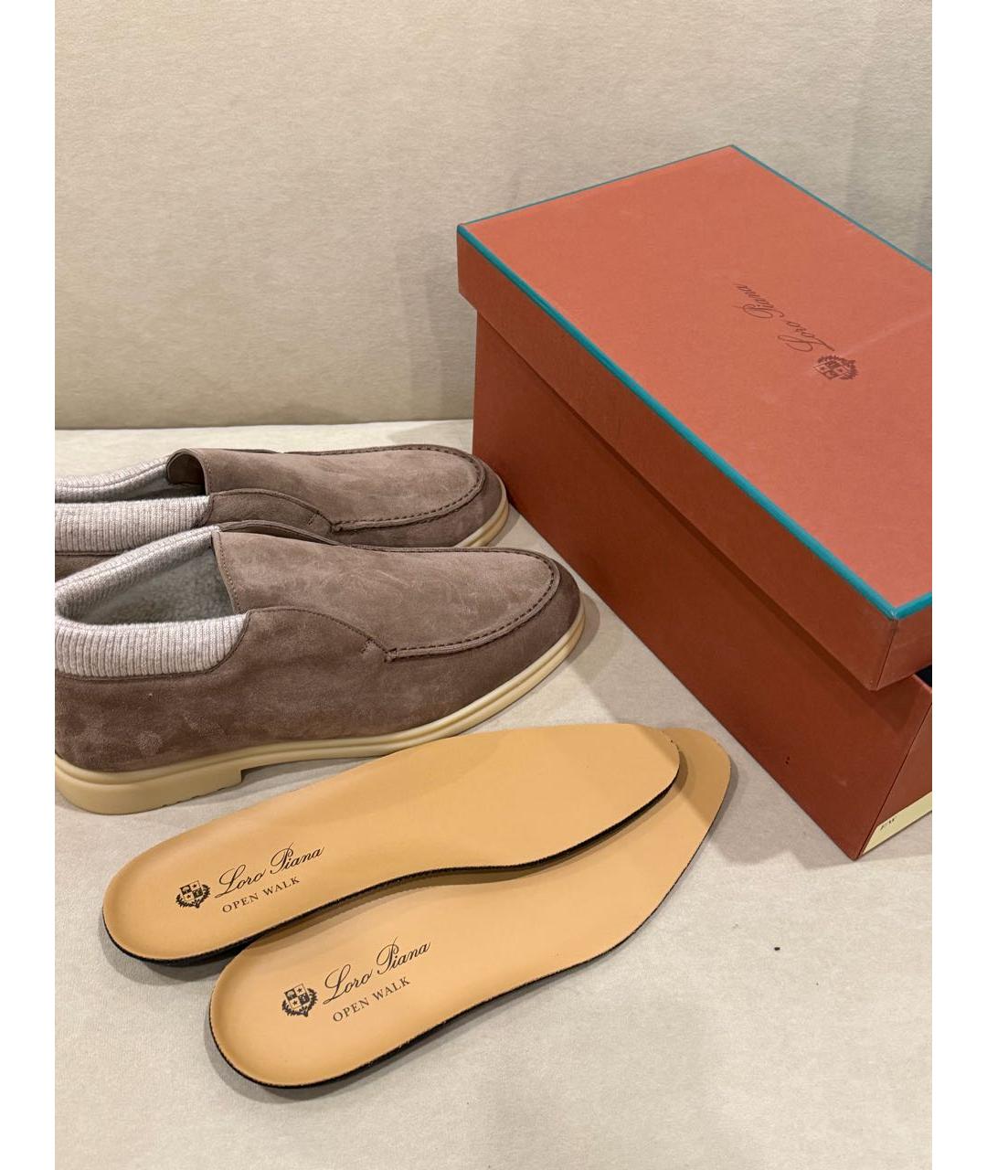 LORO PIANA Бежевые замшевые высокие ботинки, фото 6