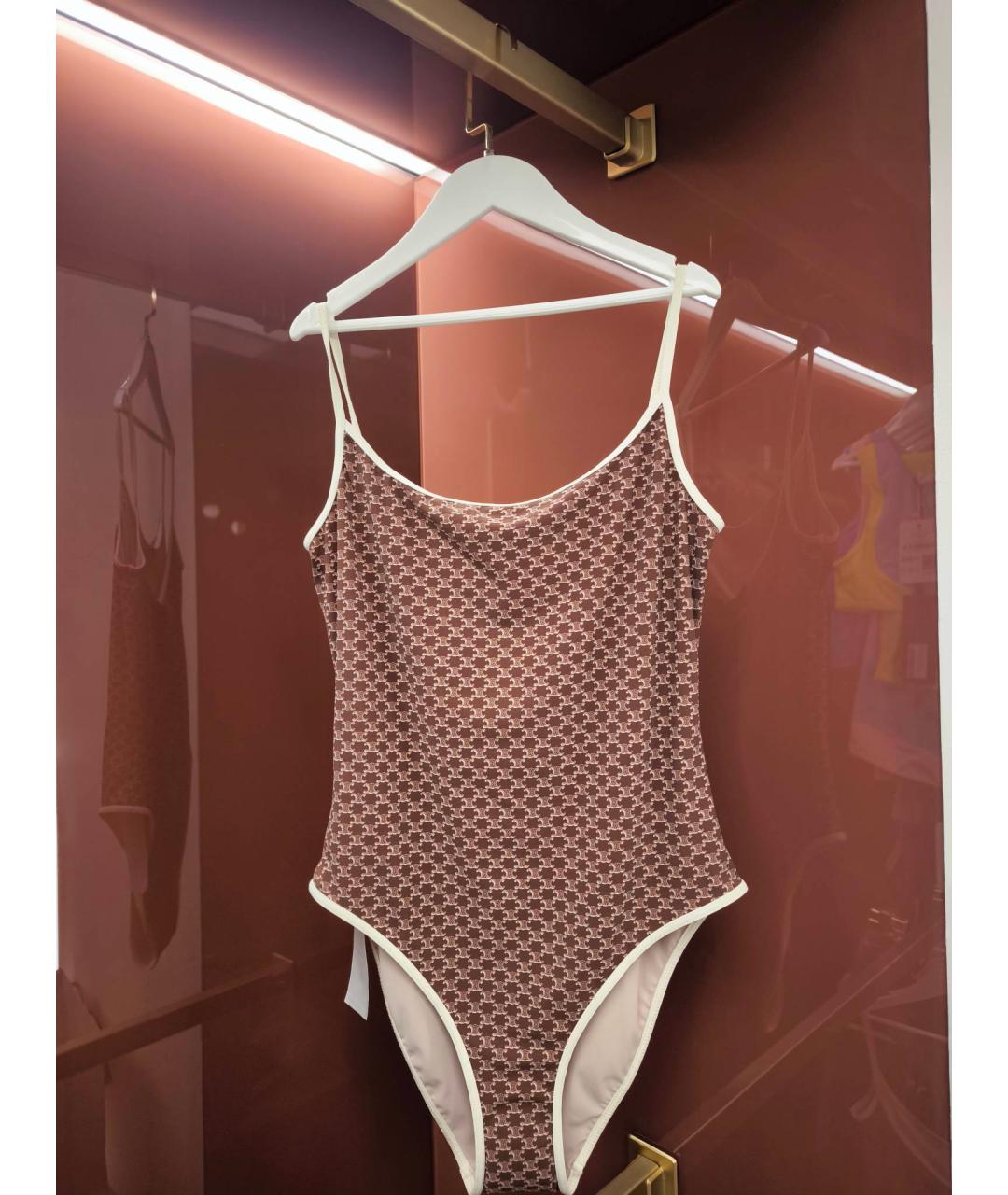 CELINE Коричневый синтетический купальник, фото 3
