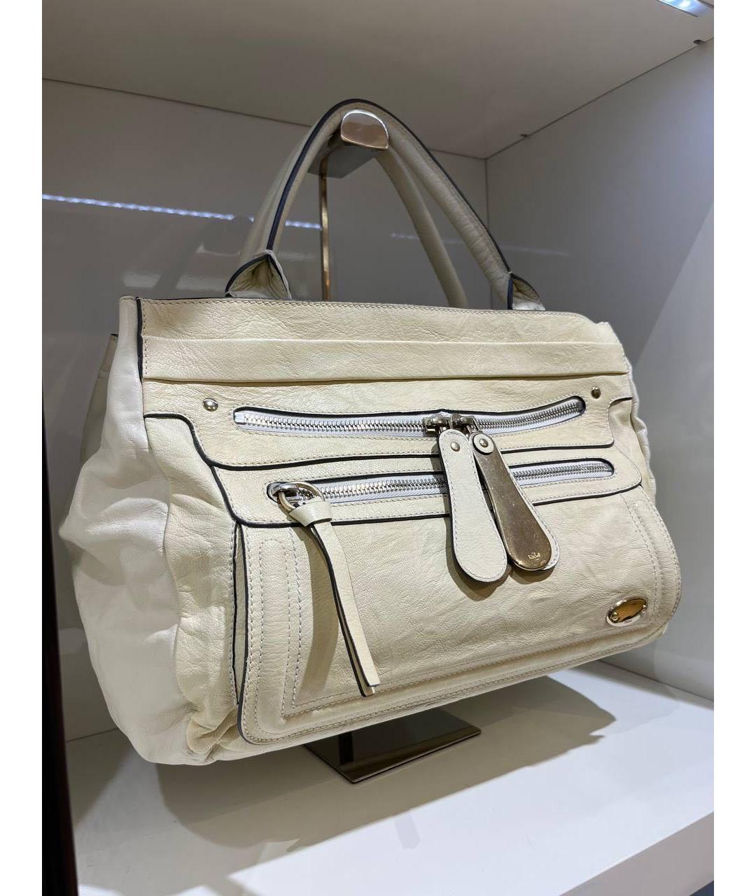 CHLOE Бежевая кожаная сумка с короткими ручками, фото 2