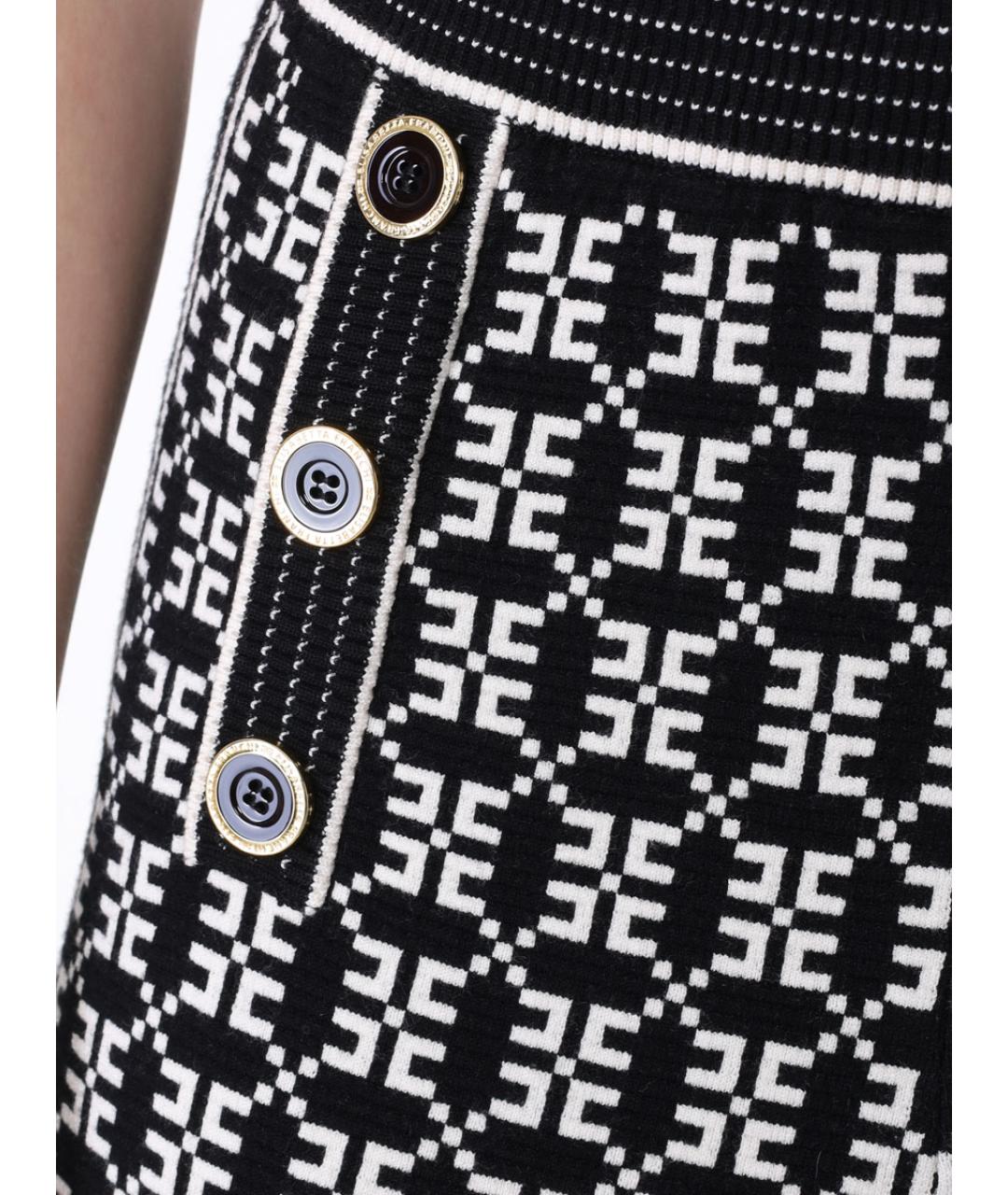 ELISABETTA FRANCHI Черные вискозные спортивные брюки и шорты, фото 4